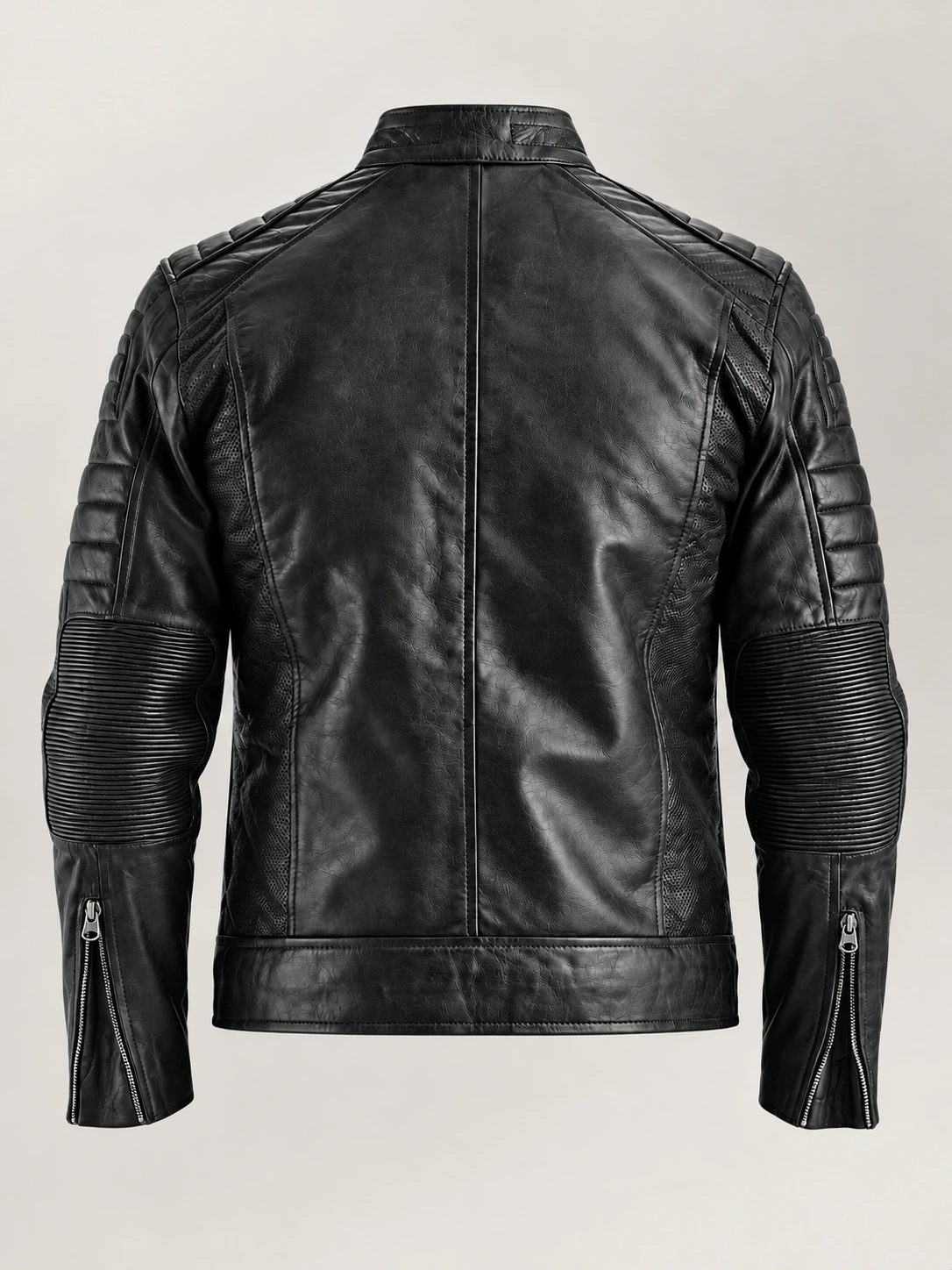 Men's Cagliari Black Biker Leather Jacket