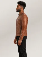 Men's Cagliari Brown Biker Leather Jacket