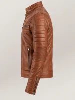 Men's Cagliari Brown Biker Leather Jacket