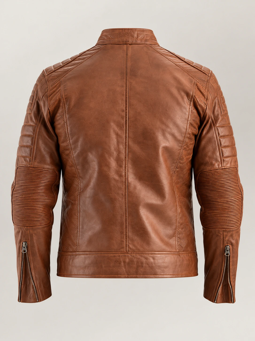 Men's Cagliari Brown Biker Leather Jacket