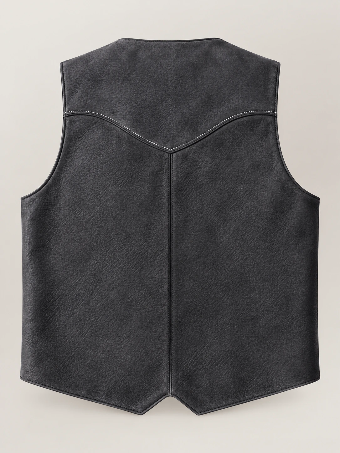 Men's Western Charcoal Nubik Cowhide Leather Vest