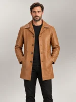 Men's Sicilia Tan Leather Coat