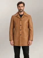 Men's Sicilia Tan Leather Coat