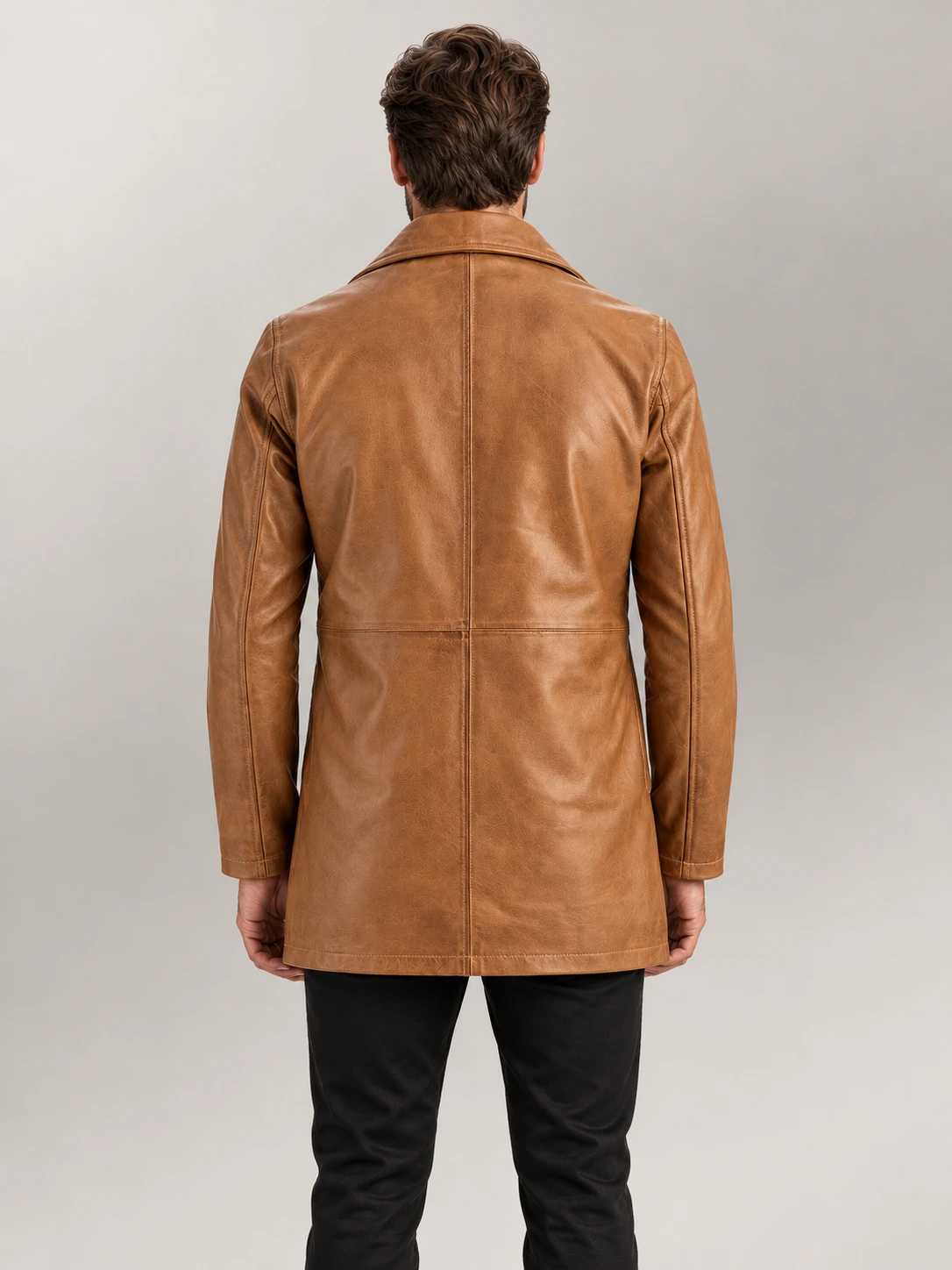 Men's Sicilia Tan Leather Coat