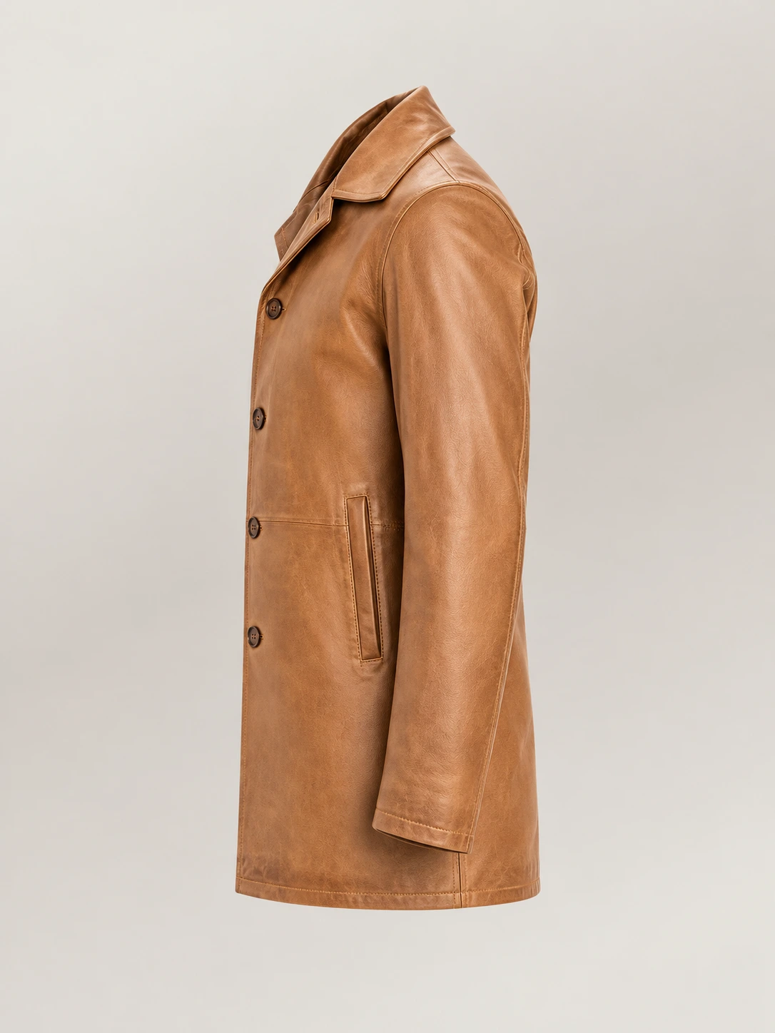Men's Sicilia Tan Leather Coat