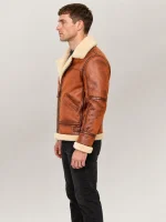 Men's Prime Trentino B3 Distressed Tan Real Shearling Bomber Jacket