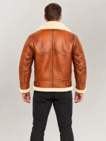Men's Prime Trentino B3 Distressed Tan Real Shearling Bomber Jacket