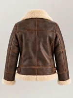 Women's Freda B3 Distressed Brown Real Shearling Bomber Jacket
