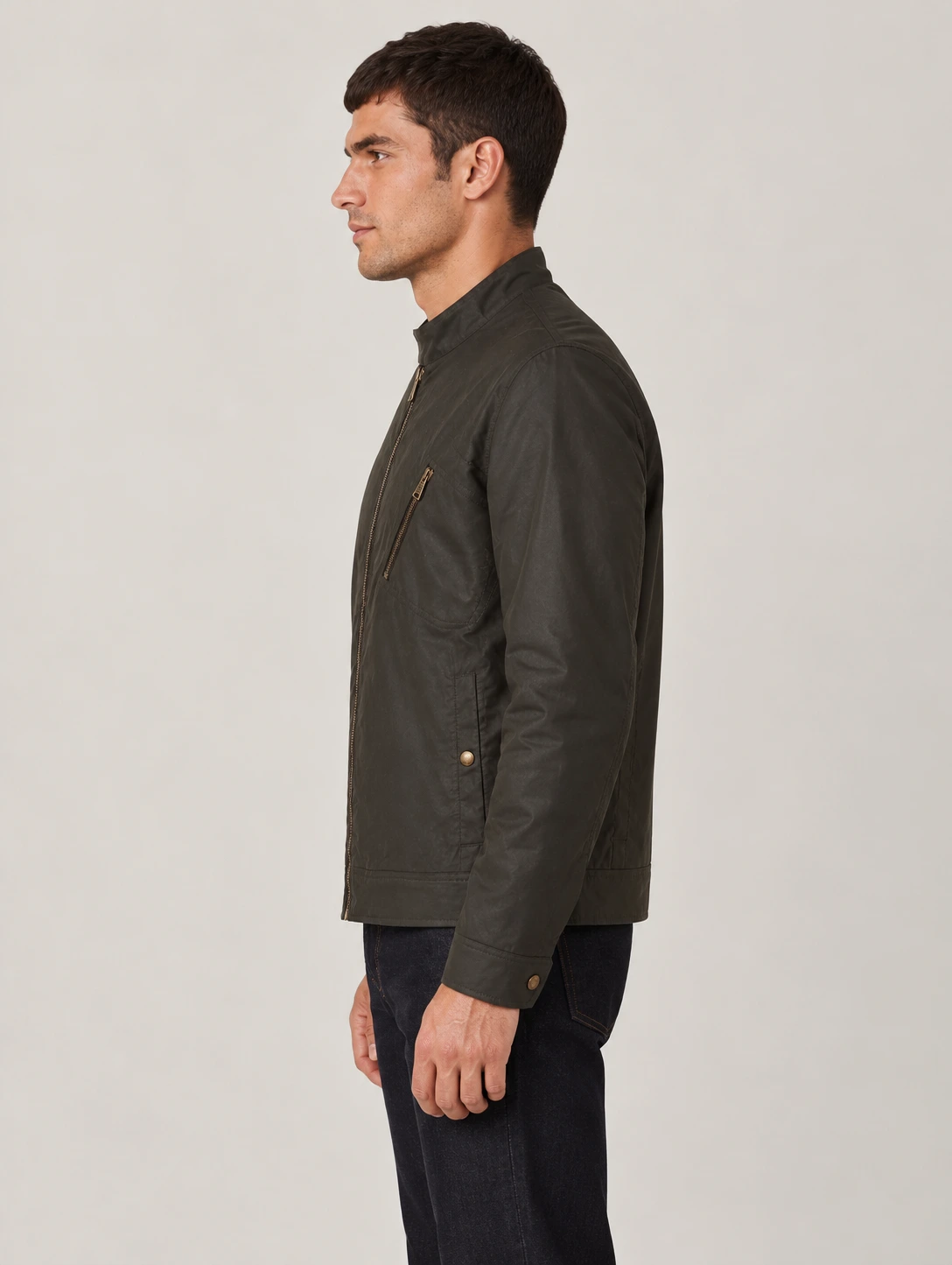 Men's Faded Olive Waxed Cotton Sideline Jacket