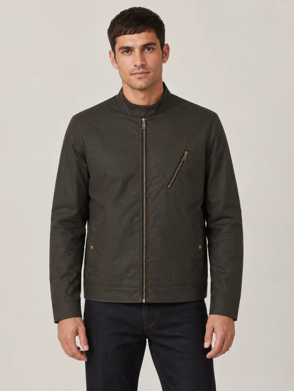Men's Faded Olive Waxed Cotton Sideline Jacket