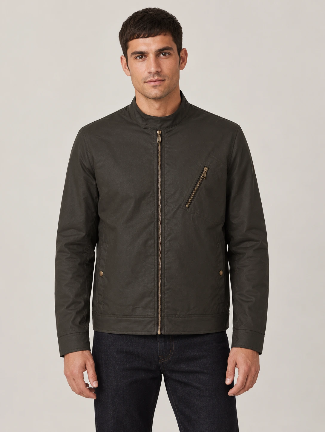 Men's Faded Olive Waxed Cotton Sideline Jacket