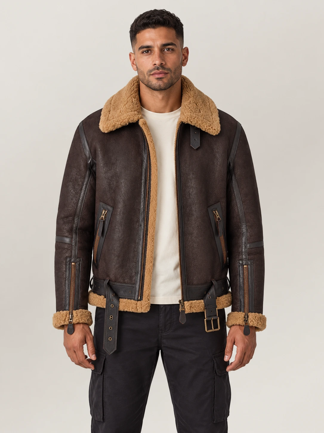 Men's Shearling Welder leather Jacket