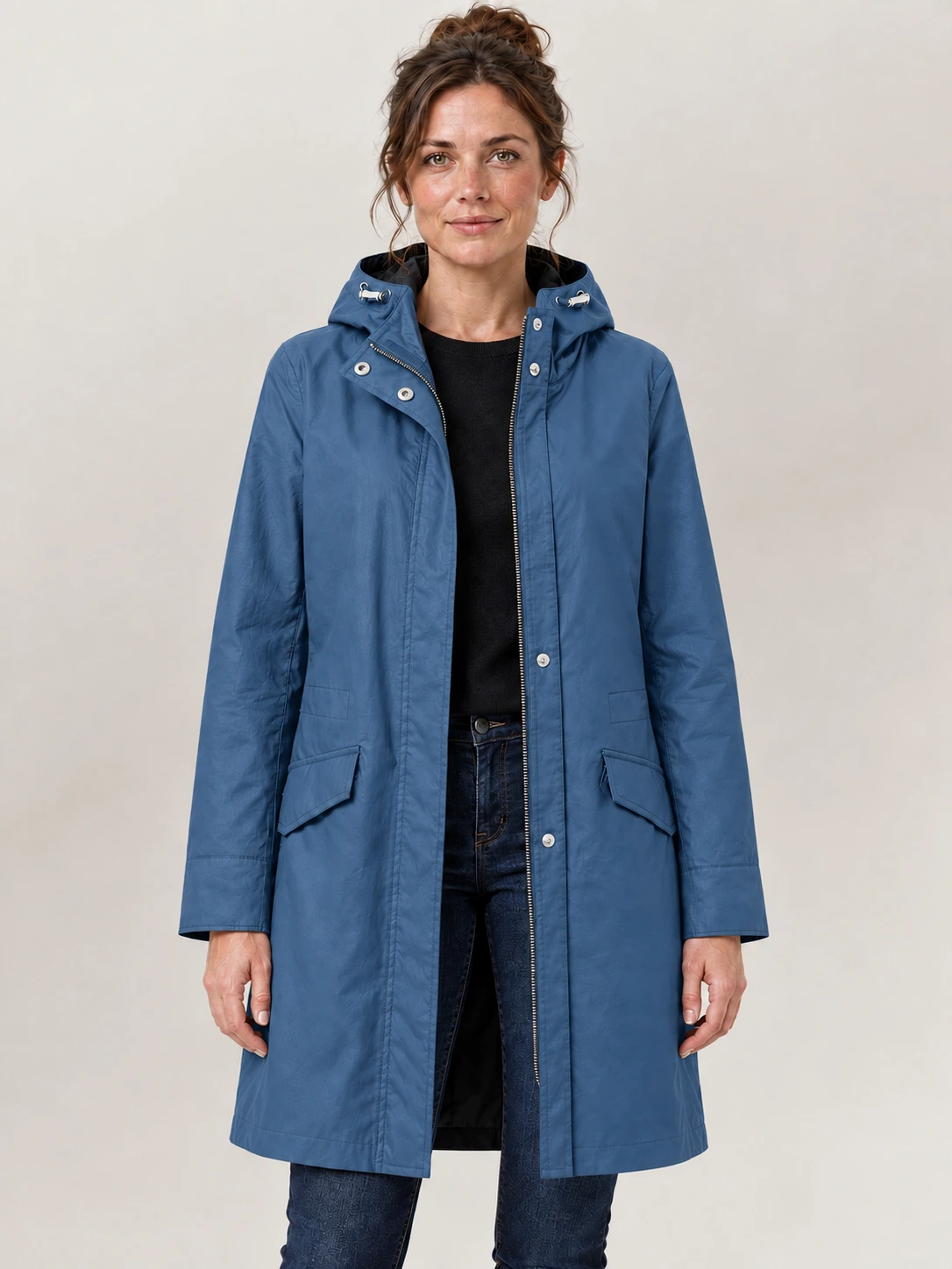 Women's Mid Blue Clancy Parka Coat