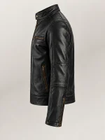 Men's Puglia Black Leather Biker Jacket