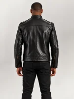 Men's Puglia Black Leather Biker Jacket