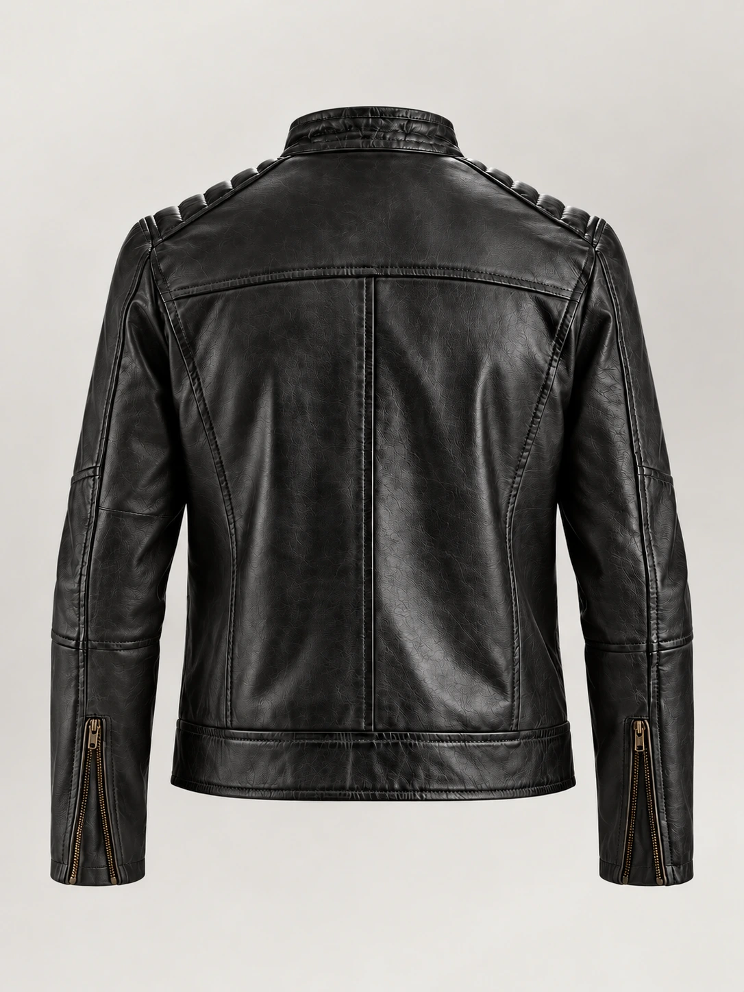 Men's Puglia Black Leather Biker Jacket