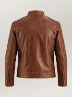 Men's Puglia Brown Leather Biker Jacket