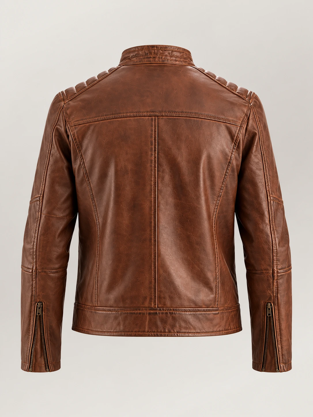 Men's Puglia Brown Leather Biker Jacket