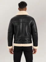 Men's Dolomiti RAF Black & White Real Shearling Bomber Jacket