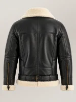 Men's Dolomiti RAF Black & White Real Shearling Bomber Jacket