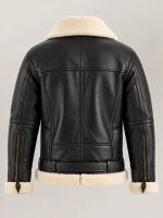 Men's Dolomiti RAF Black & White Real Shearling Bomber Jacket