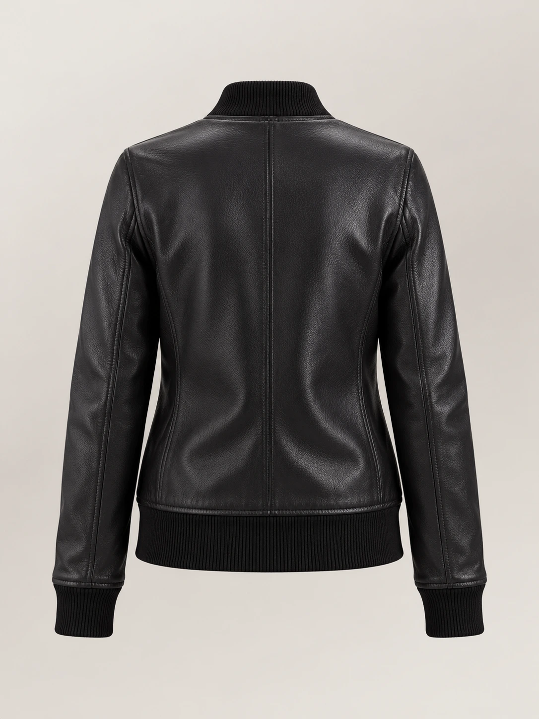 Women's Catania Black Leather Bomber Jacket