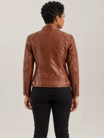 Women's Nera Notte Brown Leather Biker Jacket