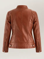 Women's Nera Notte Brown Leather Biker Jacket