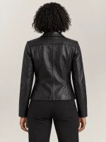 Women's Fiamma Black Leather Biker Jacket