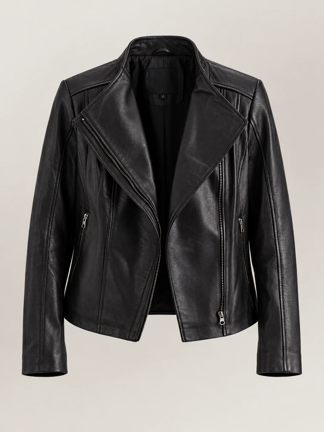 Women's Fiamma Black Leather Biker Jacket