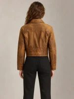 Women's Suede Cropped Leather Jacket