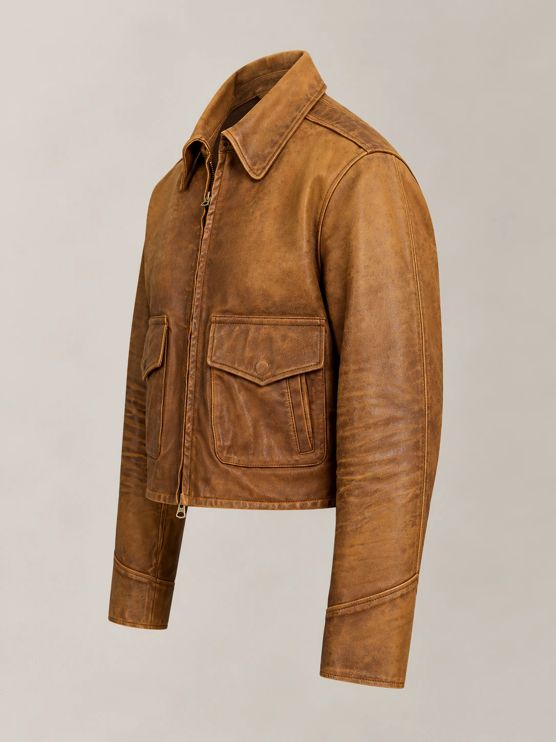 Women's Suede Cropped Leather Jacket